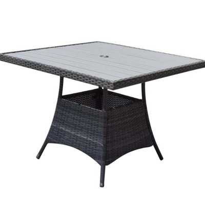 EMILY Square Table 100 x 100 with HDPE wood effect Top