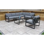 ALARNA Corner Sofa Grey in grey powder coat