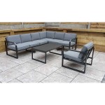 ALARNA Corner Sofa Grey in grey powder coat