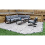 ALARNA Corner Sofa Grey in grey powder coat