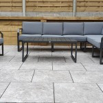 ALARNA Corner Sofa Grey in grey powder coat