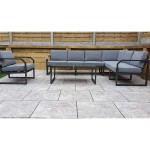 ALARNA Corner Sofa Grey in grey powder coat