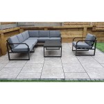 ALARNA Corner Sofa Grey in grey powder coat
