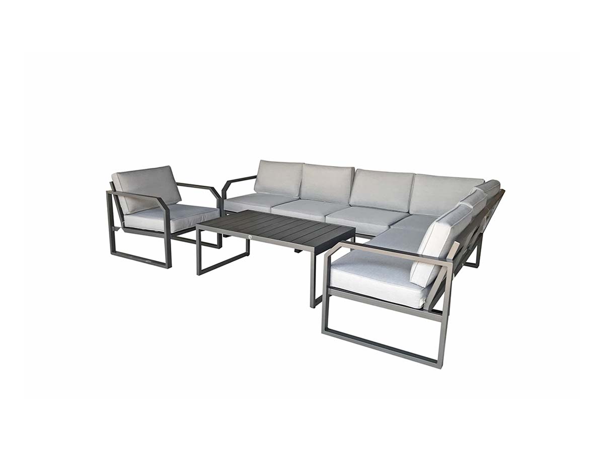 ALARNA Corner Sofa Grey in grey powder coat