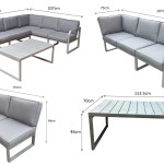 ALARNA Corner Sofa Grey in grey powder coat