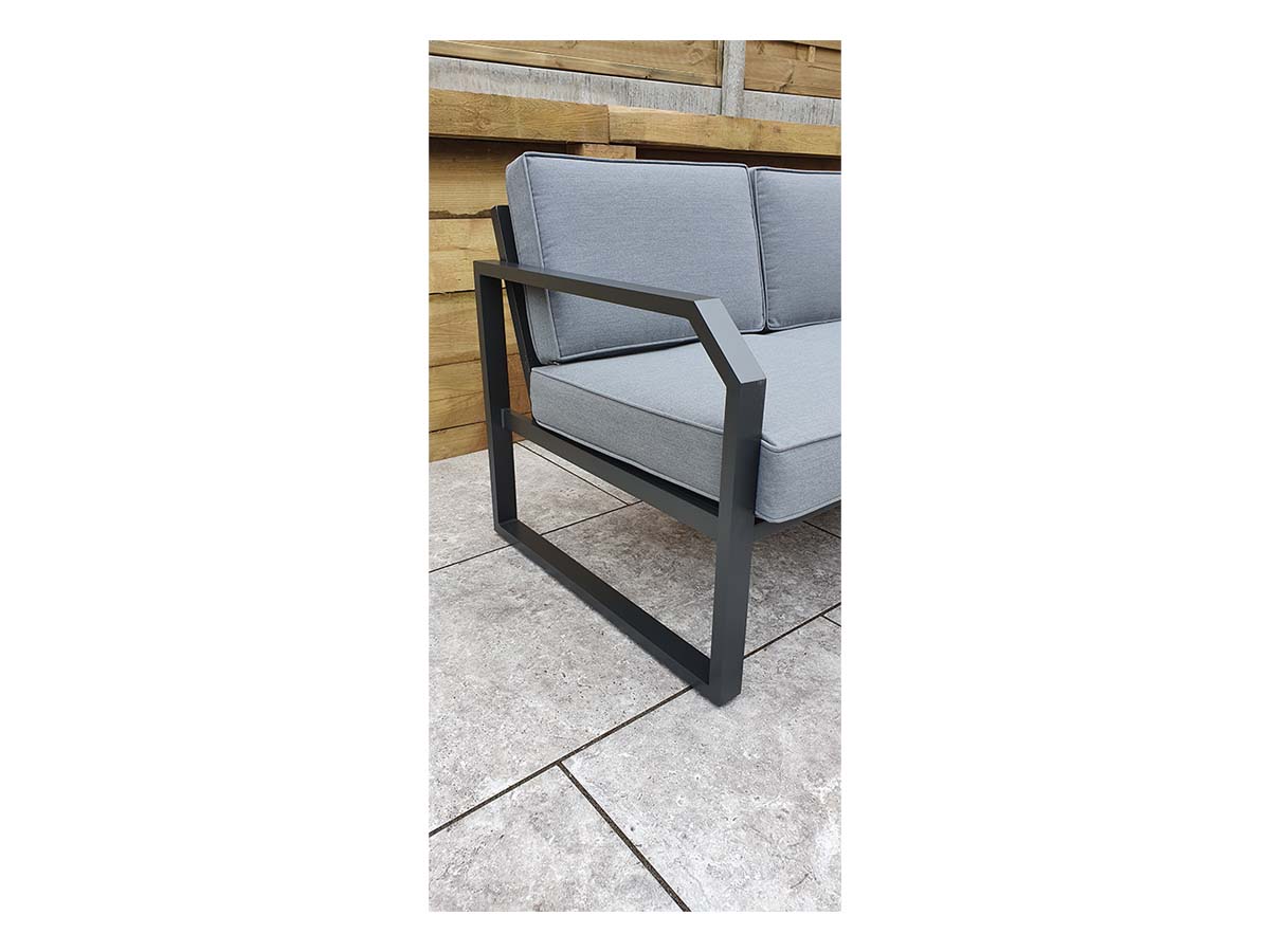 ALARNA Corner Sofa Grey in grey powder coat