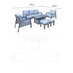 BETTINA Sofa Dining Set Grey