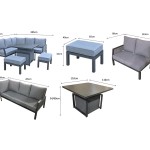 BETTINA Corner Dining Set Grey