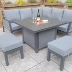 BETTINA corner dining gas firepit set