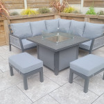 BETTINA corner dining gas firepit set