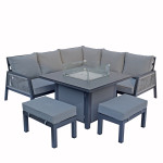 BETTINA corner dining gas firepit set