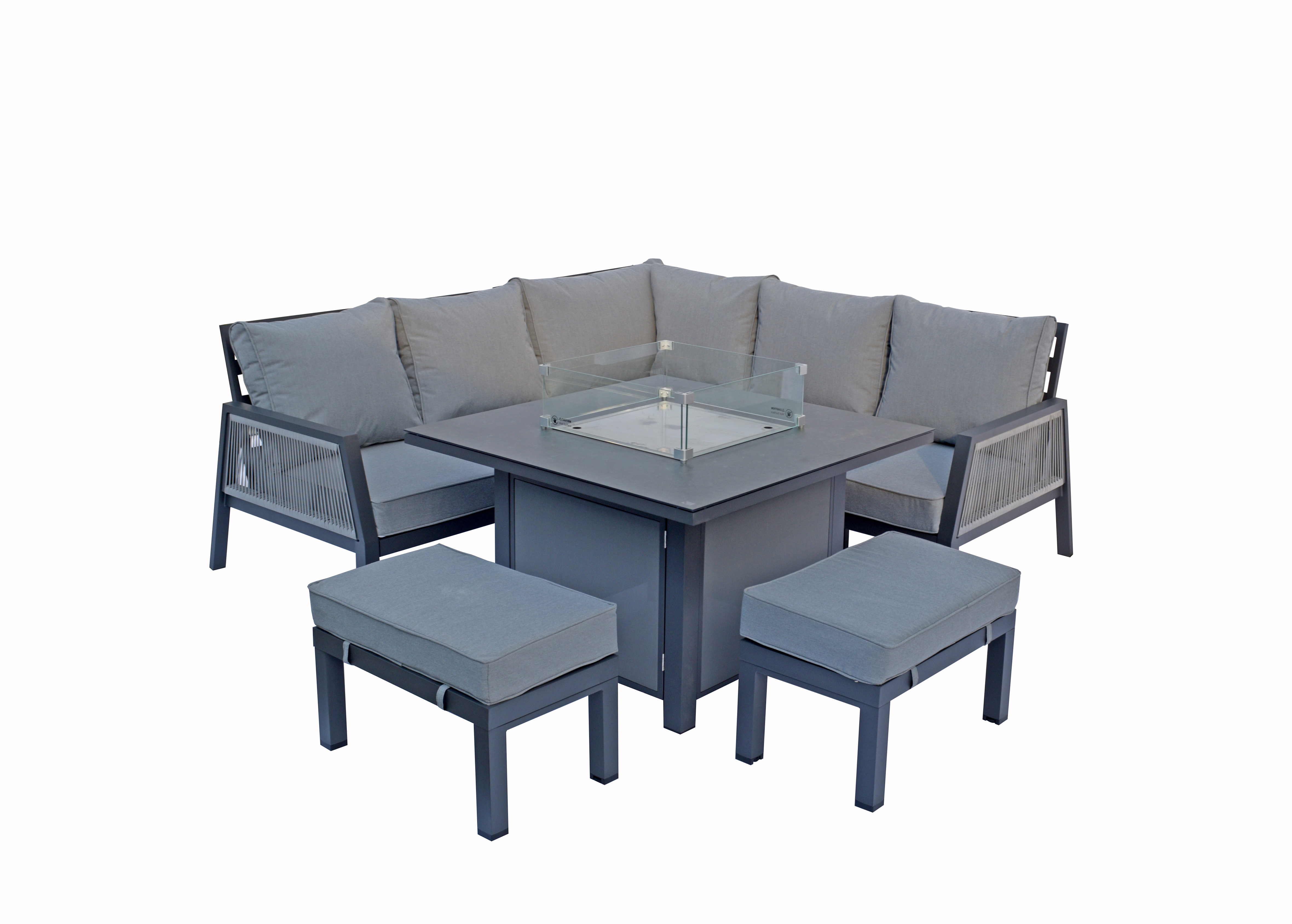 BETTINA corner dining gas firepit set