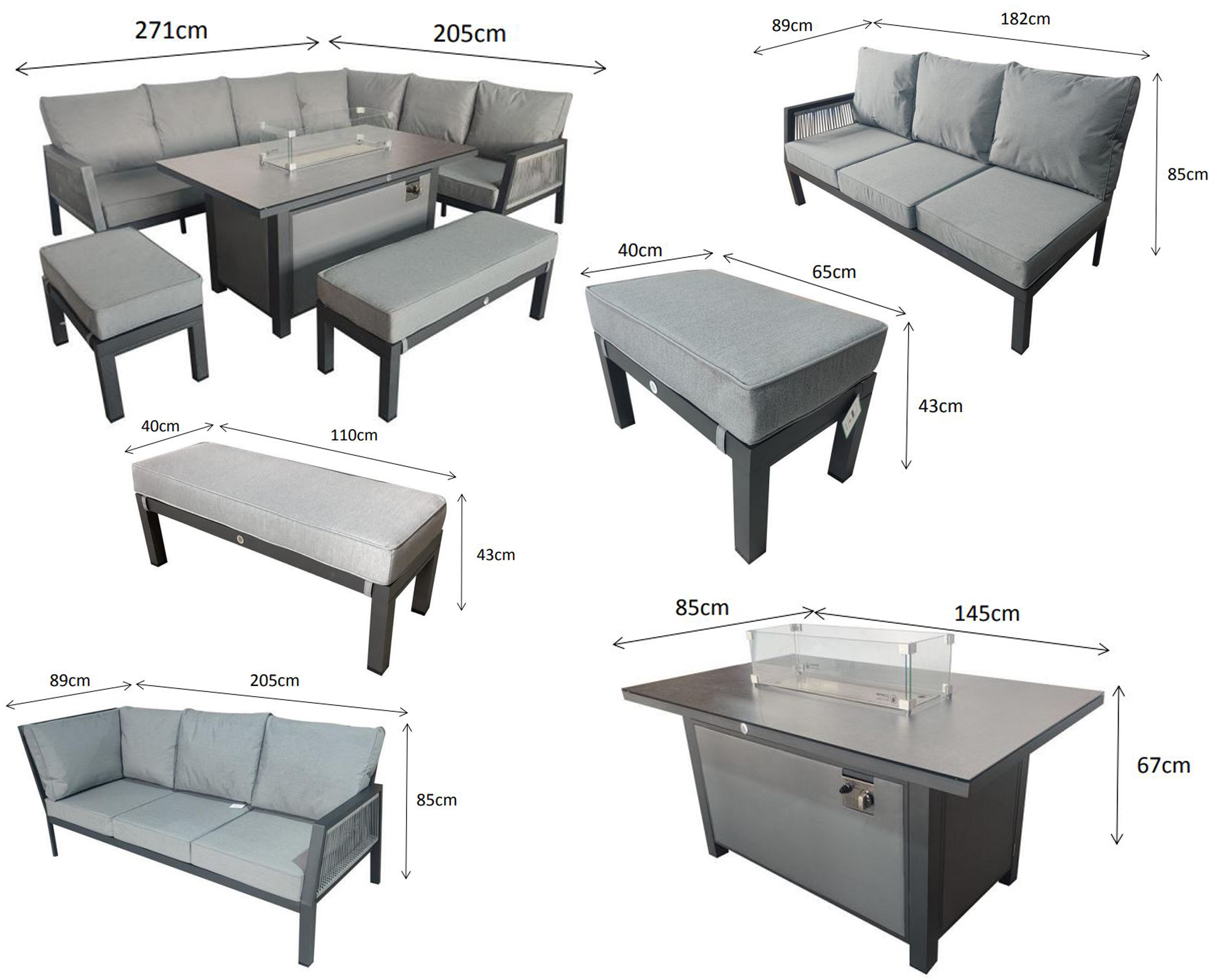 BETTINA Bettina corner dining with gas fire pit