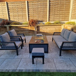 BETTINA  3 seat sofa + 2 armchairs & Gas fire pit table