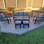 BETTINA  3 seat sofa + 2 armchairs & Gas fire pit table