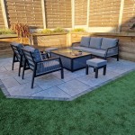 BETTINA  3 seat sofa + 2 armchairs & Gas fire pit table