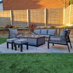 BETTINA  3 seat sofa + 2 armchairs & Gas fire pit table