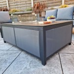 BETTINA  3 seat sofa + 2 armchairs & Gas fire pit table