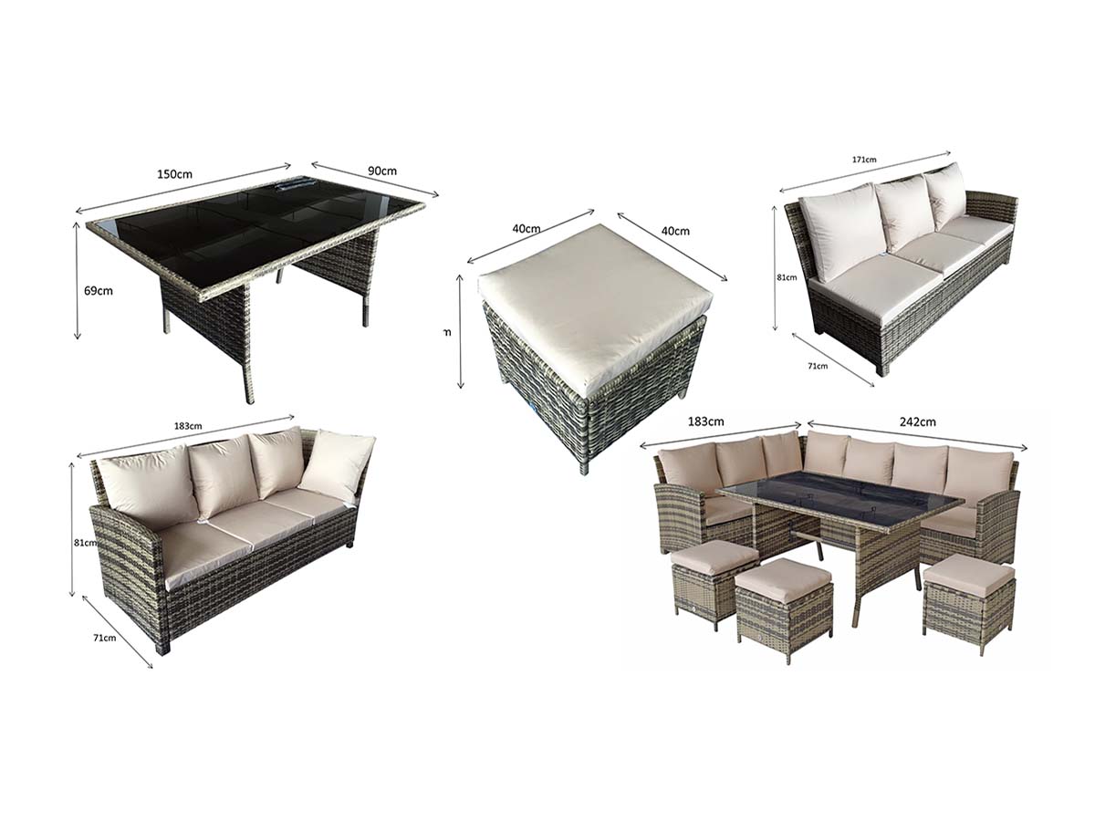 Charlotte Firepit corner dining set