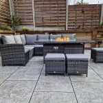 Charlotte Firepit corner dining set