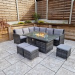 Charlotte Firepit corner dining set