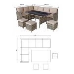 Charlotte Firepit corner dining set