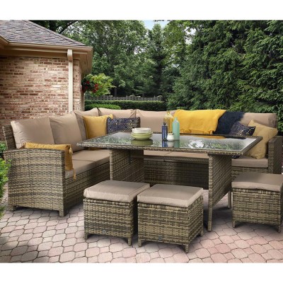 CHARLOTTE Corner Dining in Nature/Brown