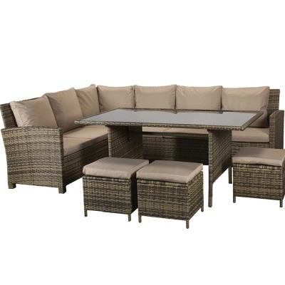 CHARLOTTE Corner Dining in Nature/Brown