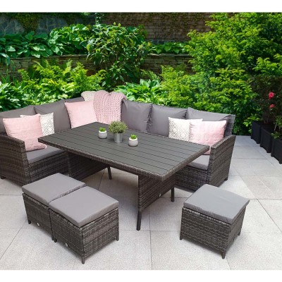 CHARLOTTE HDPE wood effect Corner Dining