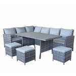 CHARLOTTE HDPE wood effect Corner Dining