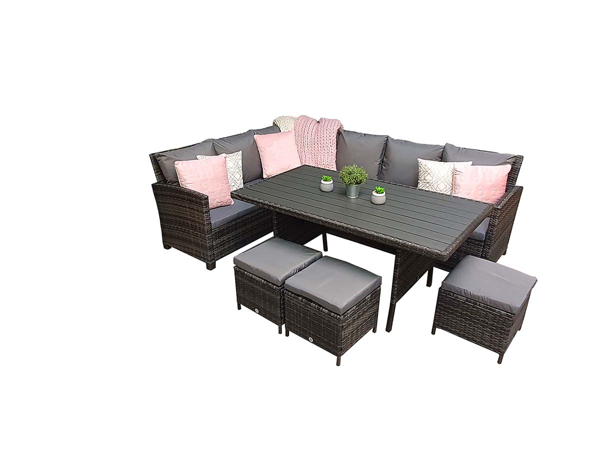 CHARLOTTE HDPE wood effect Corner Dining