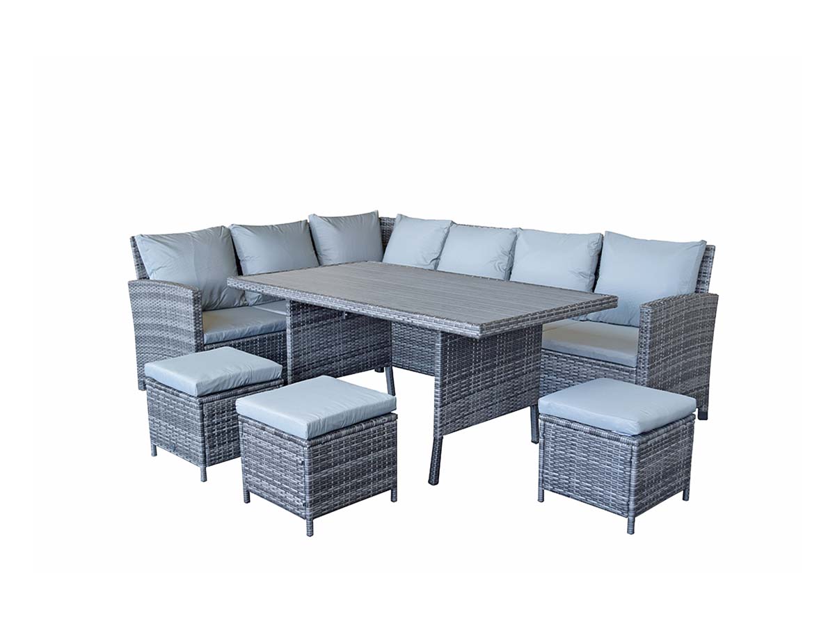 CHARLOTTE HDPE wood effect Corner Dining