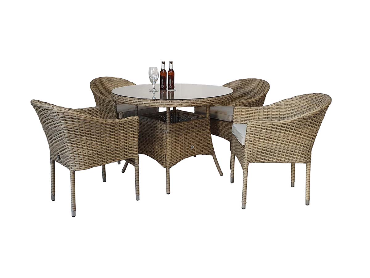 DARCEY 4 Seat Round Dining Set