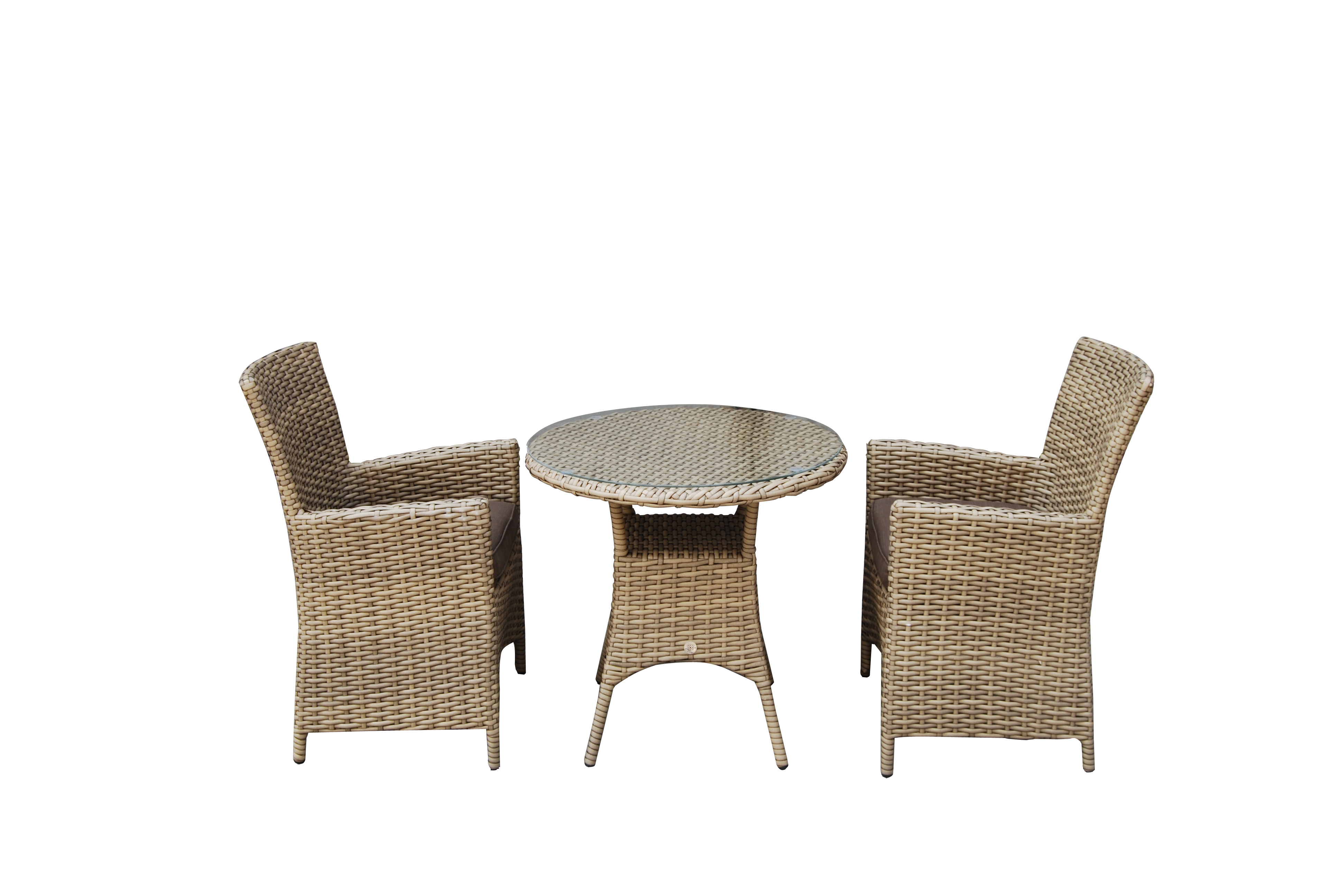 Darcey 2 Seat Bistro Set with high back dining chairs