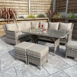 EDWINA Corner Dining Mixed Nature Weave