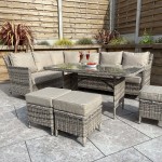 EDWINA Corner Dining Mixed Nature Weave