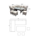 EDWINA Corner Dining Mixed Nature Weave