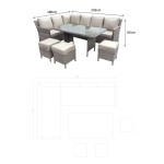 EDWINA Corner Dining Mixed Nature Weave