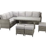EDWINA Corner Dining 3 Wicker Special Grey