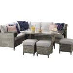 EDWINA Corner Dining 3 Wicker Special Grey