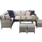 EDWINA Corner Dining 3 Wicker Special Grey