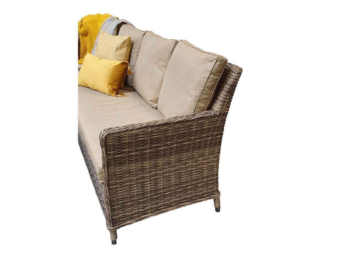 EDWINA Corner Dining with Lift Table Mixed Nature Weave