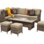 EDWINA Corner Dining with Lift Table Mixed Nature Weave