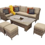 EDWINA Corner Dining with Lift Table Mixed Nature Weave