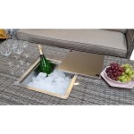 EDWINA Corner Dining with Lift Table Mixed Nature Weave