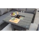 GEORGIA Corner Hi/Low Dining Set Grey With Ice Bucket