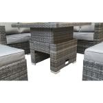 GEORGIA Corner Hi/Low Dining Set Grey With Ice Bucket