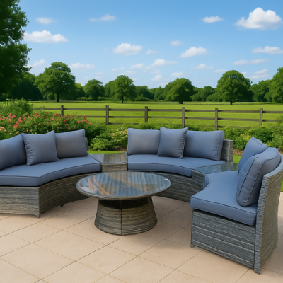 JULIET Half Moon Sofa Set Grey