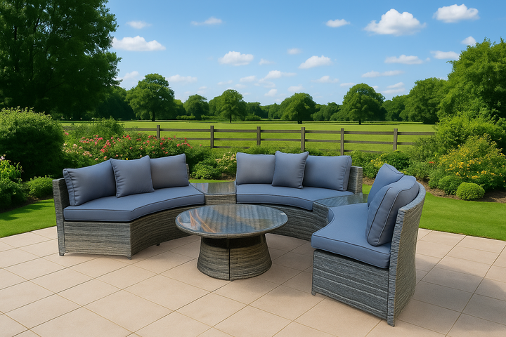 JULIET Half Moon Sofa Set Grey
