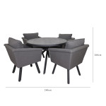 LUNA 4 seat dining set